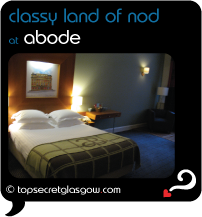 Top Secret Glasgow Quote Bubble showing interior, mid-range bedroom.
Caption: classy land of nod