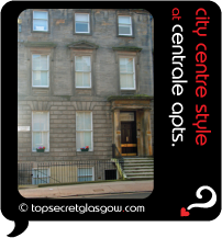 Top Secret Glasgow lozenge showing exterior from across street. Caption: city centre style