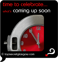 Top Secret Quote Bubble in black, silver stop-watch with red face