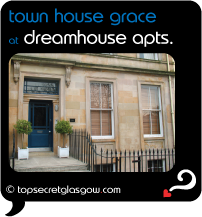 Top Secret  Glasgow lozenge showing main entrance. Caption: town house grace