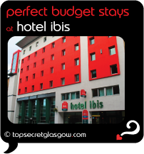 Top Secret Glasgow Quote Bubble showing exterior of hotel.
Caption: perfect budget stays
