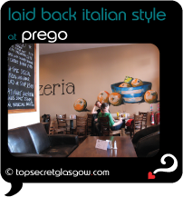 Top Secret Glasgow Quote Bubble showing unusual, calming interior decor.
Caption: laid back italian style