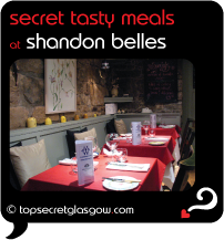 Top Secret Glasgow Quote Bubble showing dining room interior.
Caption: secret tasty meals