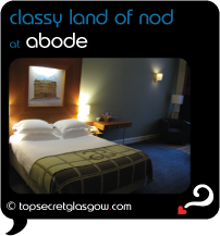 Top Secret Glasgow Quote Bubble showing interior, mid-range bedroom.
Caption: classy land of nod