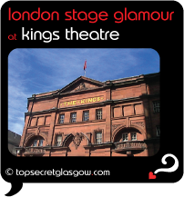 Top Secret Glasgow Quote Bubble showing exterior, in sun.
Caption: london stage glamour