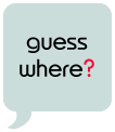 slate quote bubble with words 'guess where?' in TS font
